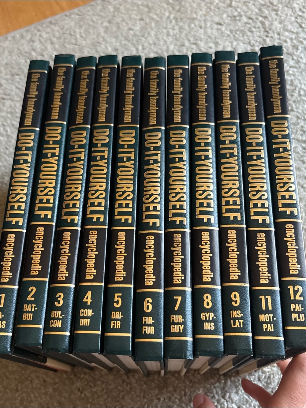 Vintage Do-It-Yourself Encyclopedia Set - Dark Green Gold 1-12 Hardcover Vintage